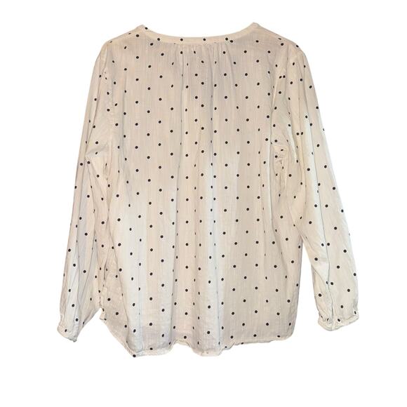 Old Navy Polka Dot Peasant Top Womens XL Lightweight Flowy Textured Beach Costal - Picture 5 of 7